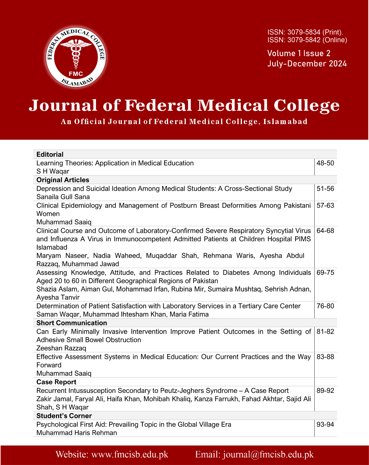 Volume 1 - Issue 2 July - December 2024